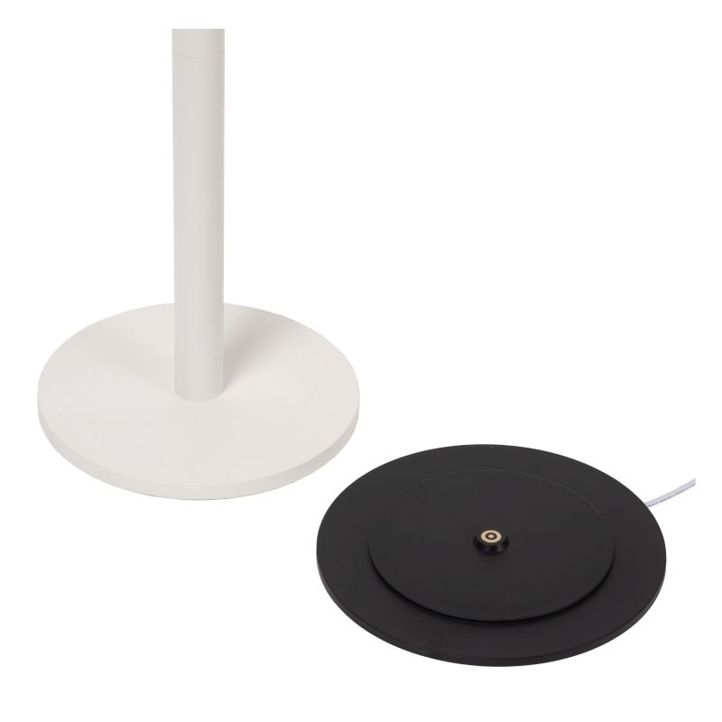 Lucide ANTRIM - Nabíjacia stojanová lampa na čítanie - Batéria - LED Dim. - 1x2,2W 2700K - IP54 - S bezdrôtovou nabíjacou podložkou - Biela